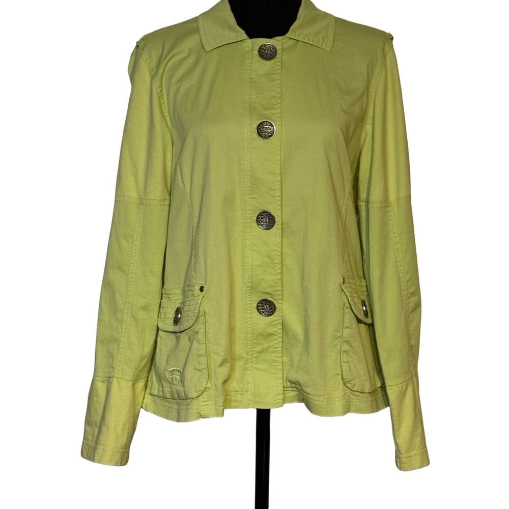 🌿 Oleg Cassini Sport Green Button Jacket | Designer Heritage | Size L